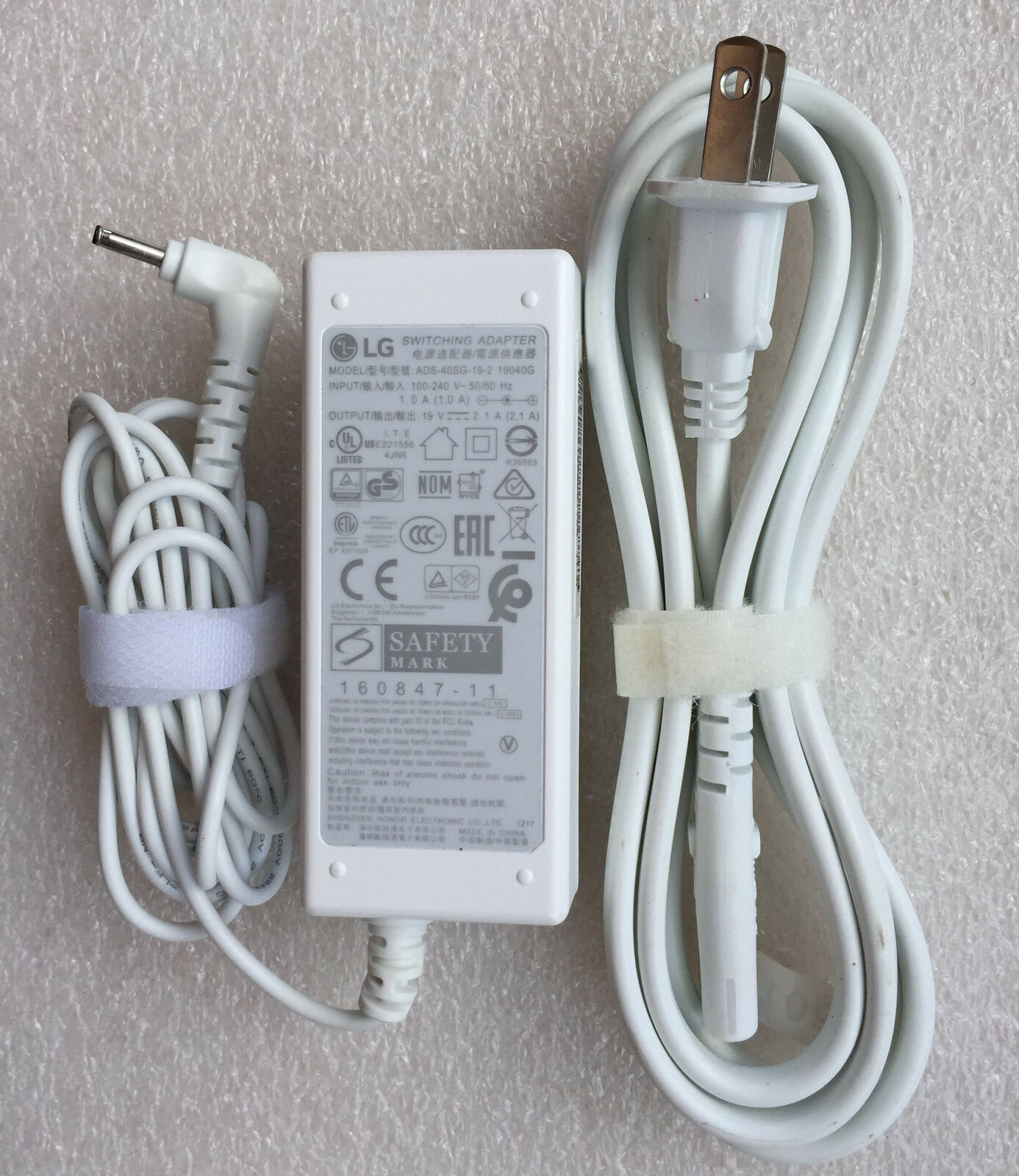 New Original LG 19V 2.1A ADS-40SG-19-2 19040G AC Power Adapter&Cord for LG Gram 15Z970-GA75K Noteboo